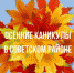 Мероприятия на осенние каникулы в Советском районе - Администрация Советского района